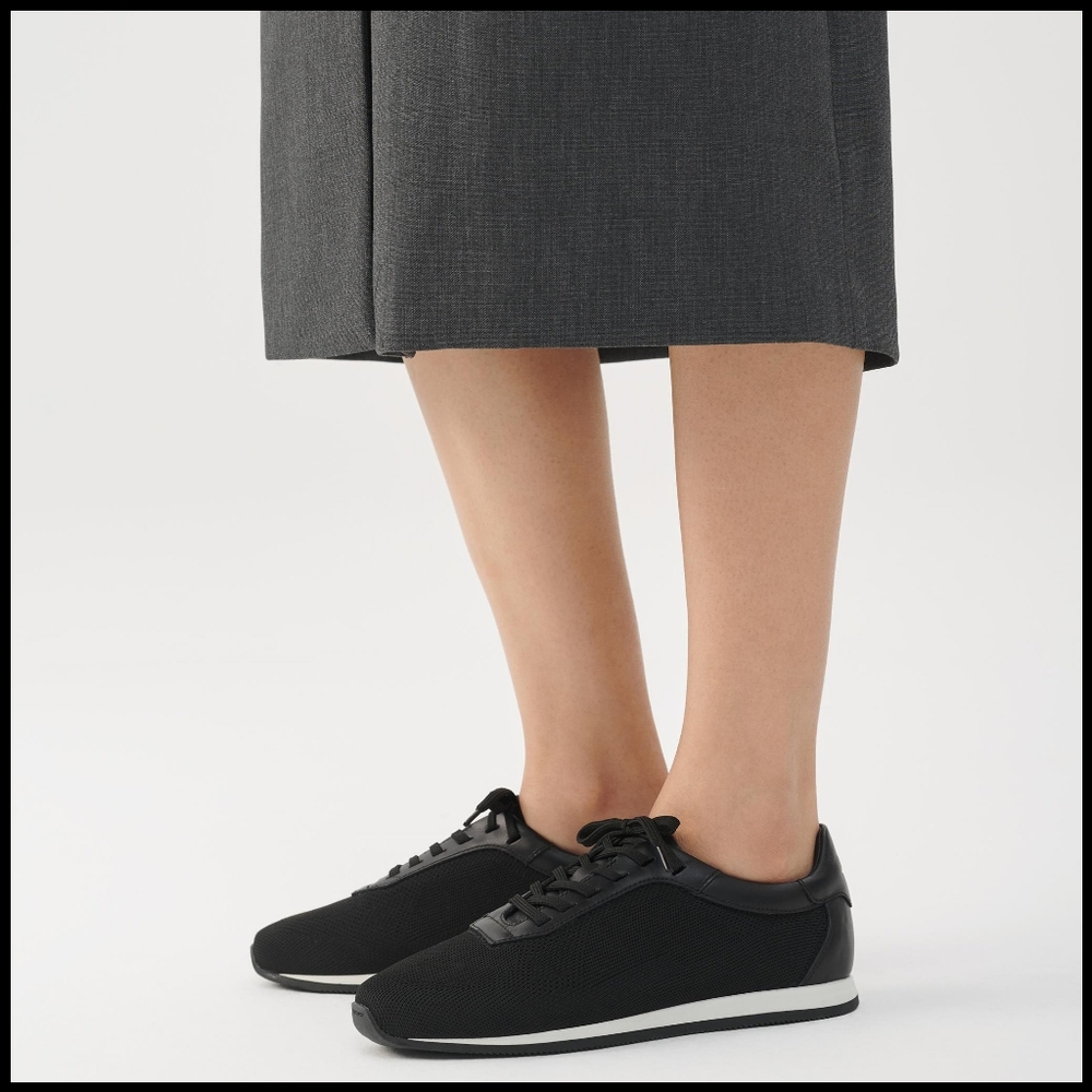 EUC Vagabond Yasmin Sneakers in Black Leather and Textile